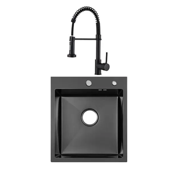 R&H Kitchen And Bar Sink 50x50cm - Gun Black