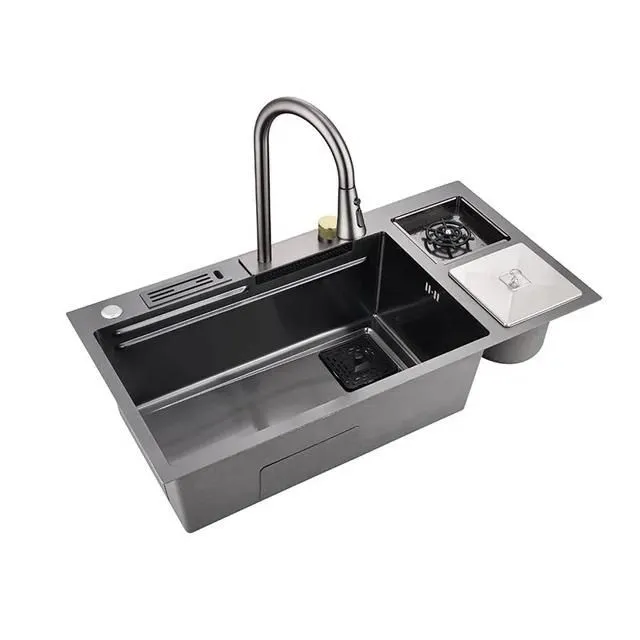 Modern Design Waterfall Sink with Mini Bin and Cup wash