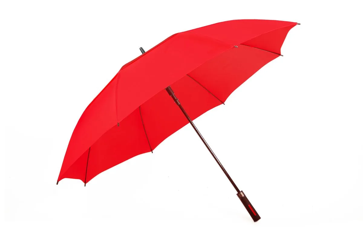 Alice Umbrellas Auto Open Windproof Fibreglass Golf - Red
