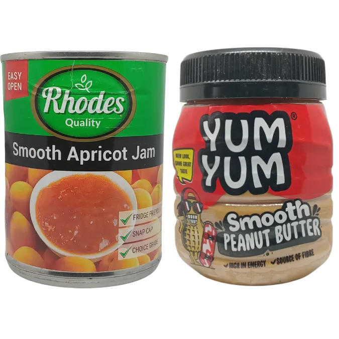 Yum Yum Smooth Peanut Butter 400g + Rhodes Smooth Apricot Jam 450g
