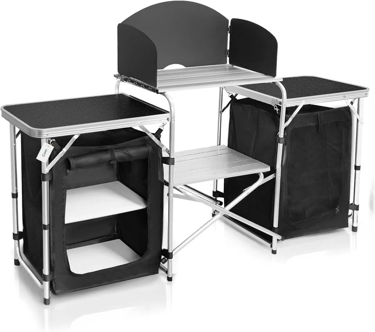 Coxn-Portable Camping Kitchen Table Foldable Outdoor Cooking StationStorage