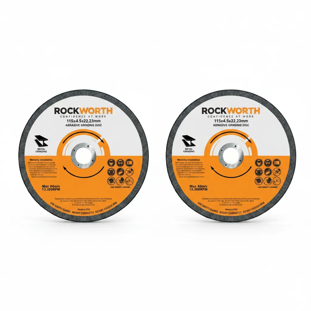 Rockworth 230mm Steel Grinding Disc for Metalworking Applications - 2 Pack