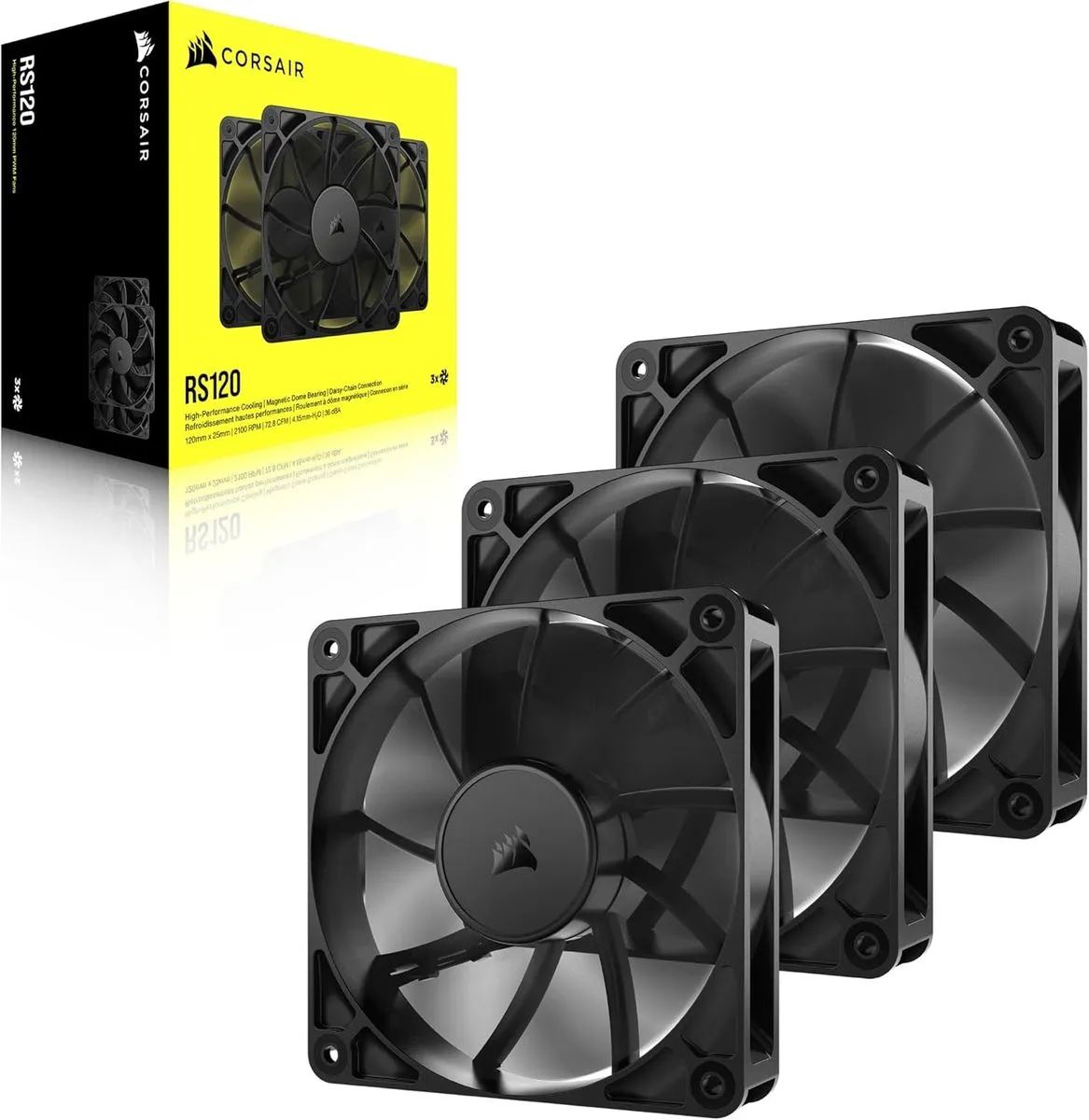 Corsair RS120 120mm PWM Case Fans Triple Pack