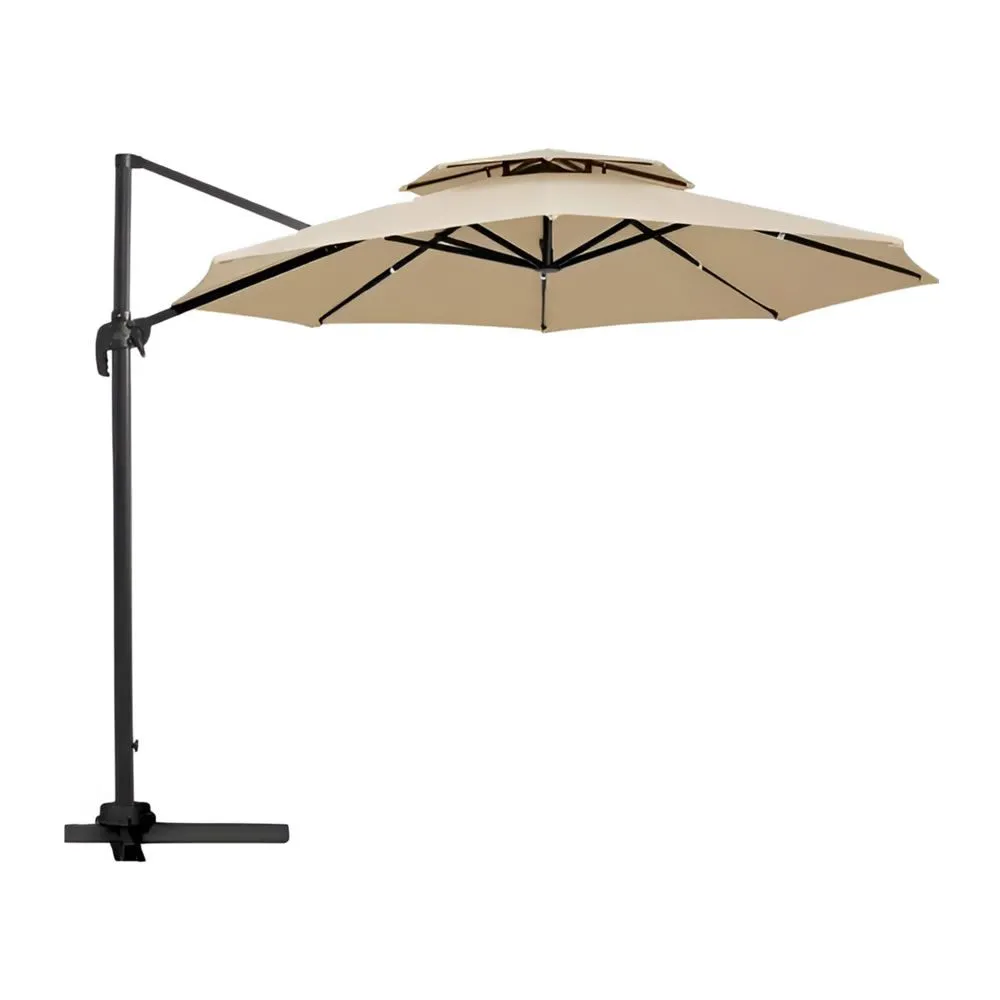 3m 360-Degree Windproof and Waterproof Cantilever Hanging Patio Umbrella