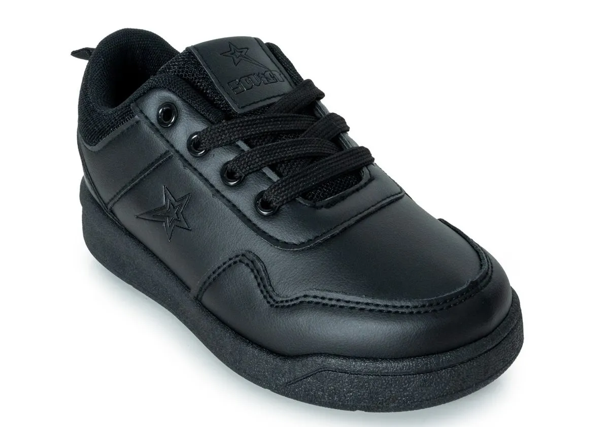 Soviet Kids Andy Low Cut PU Casual Lace Up - Black Mono