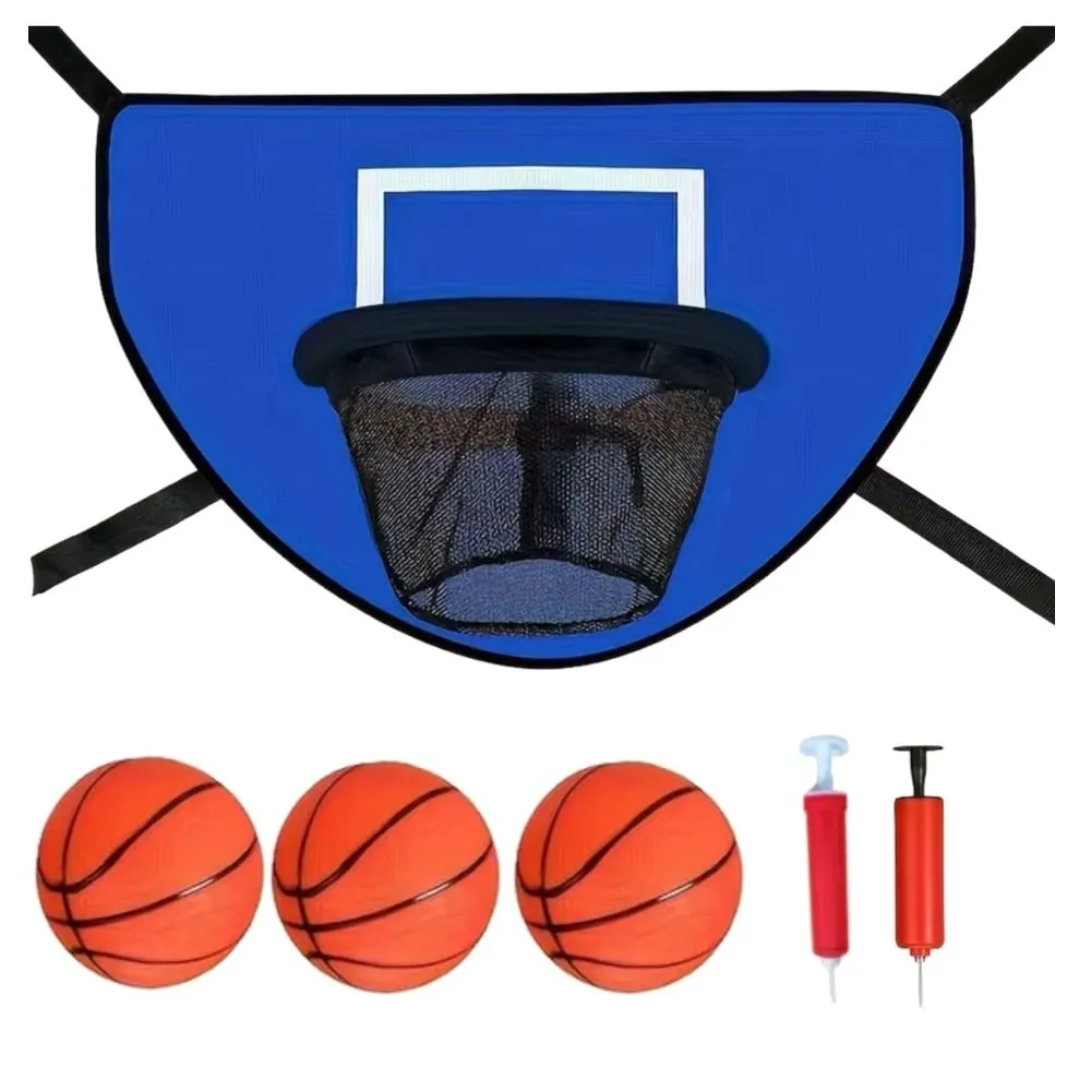 Sport Trampoline Basket Stand with Air Pump, Detachable Basket - 6 Pieces