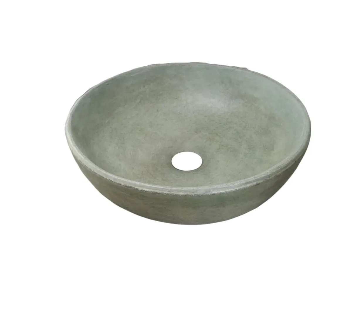 Green Concave Concrete Round Cement Handmade Basin 42 x 14cm