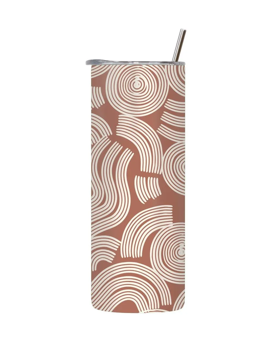Pink Rakes 20 Oz Tumbler with Lid Straw Abstract Boho Graphic Present 158