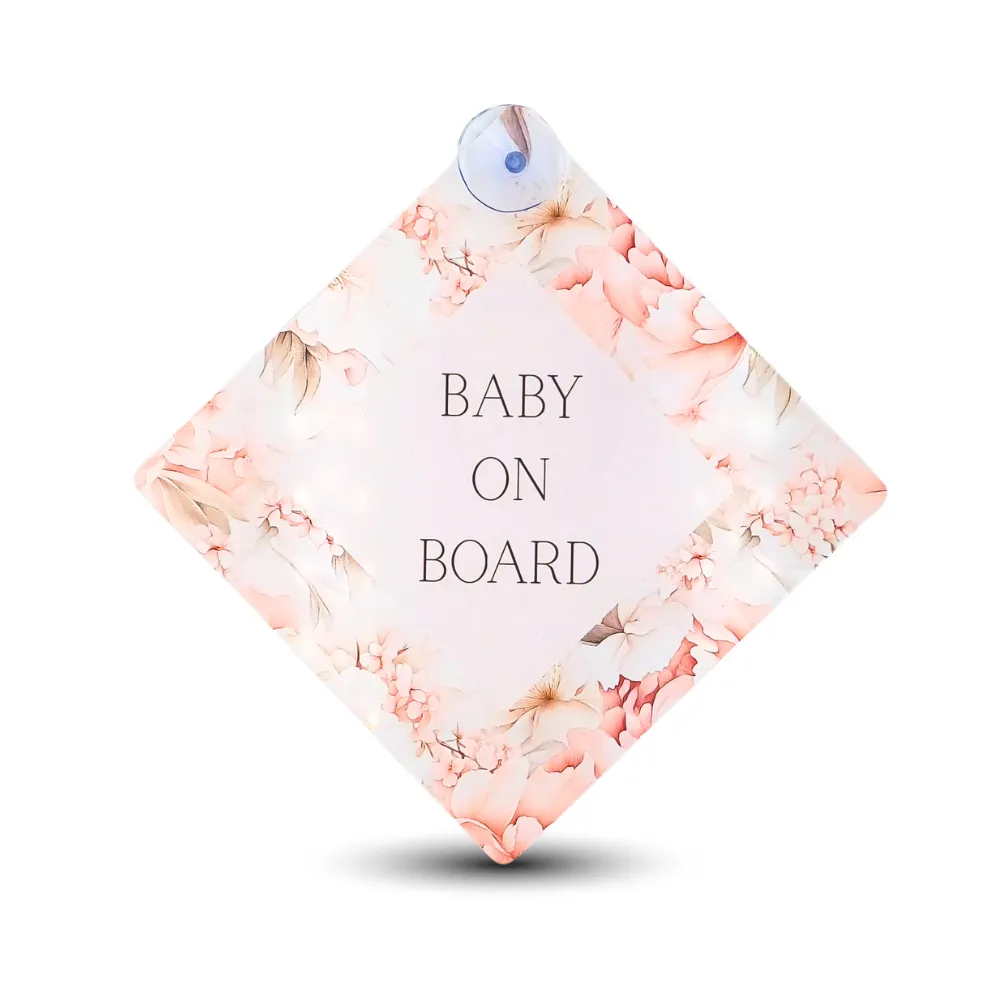 Baby On Board Sign - Blushing Peony