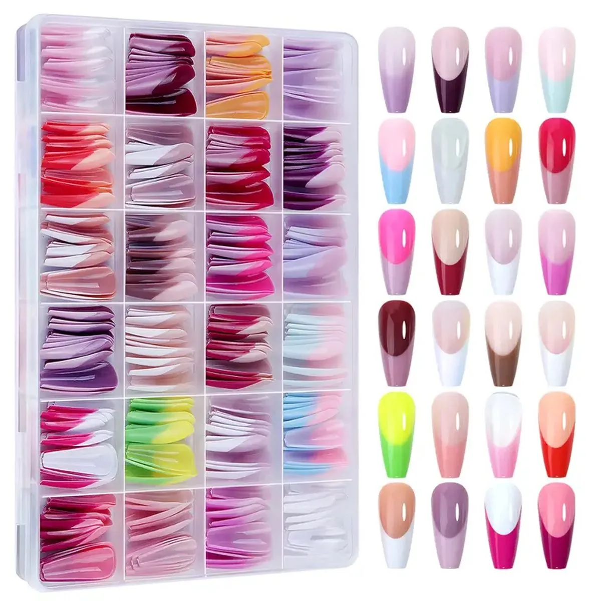 288 Piece Glossy Ballet Nails Set Ballet Long Press-On Nails Set