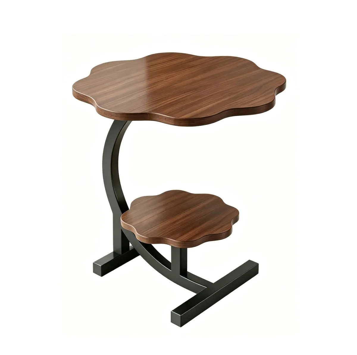 Compact Dual-Tier Side Table, Small Space End Table for Home