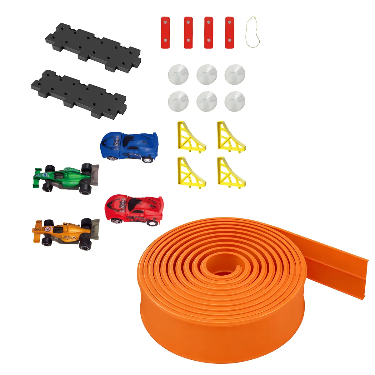 22 Pieces Race Track Toys for Kids 5m Flexible Slot Car Race Track Set - Orange