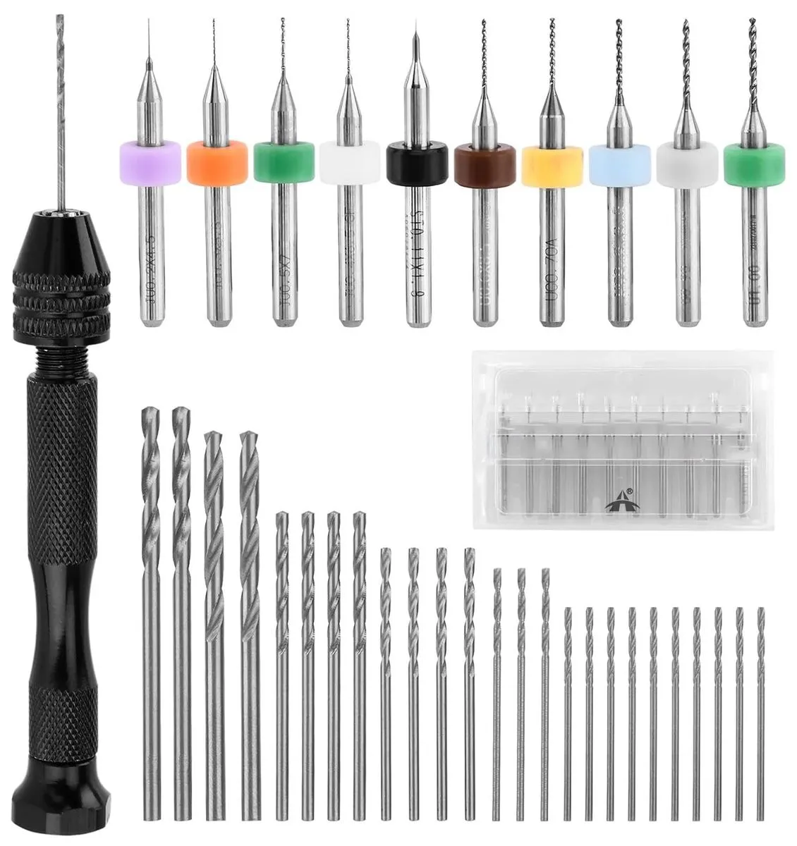 ALANES Hand Drill Set With Pin Vise Micro Twist Drills - 36 Pieces