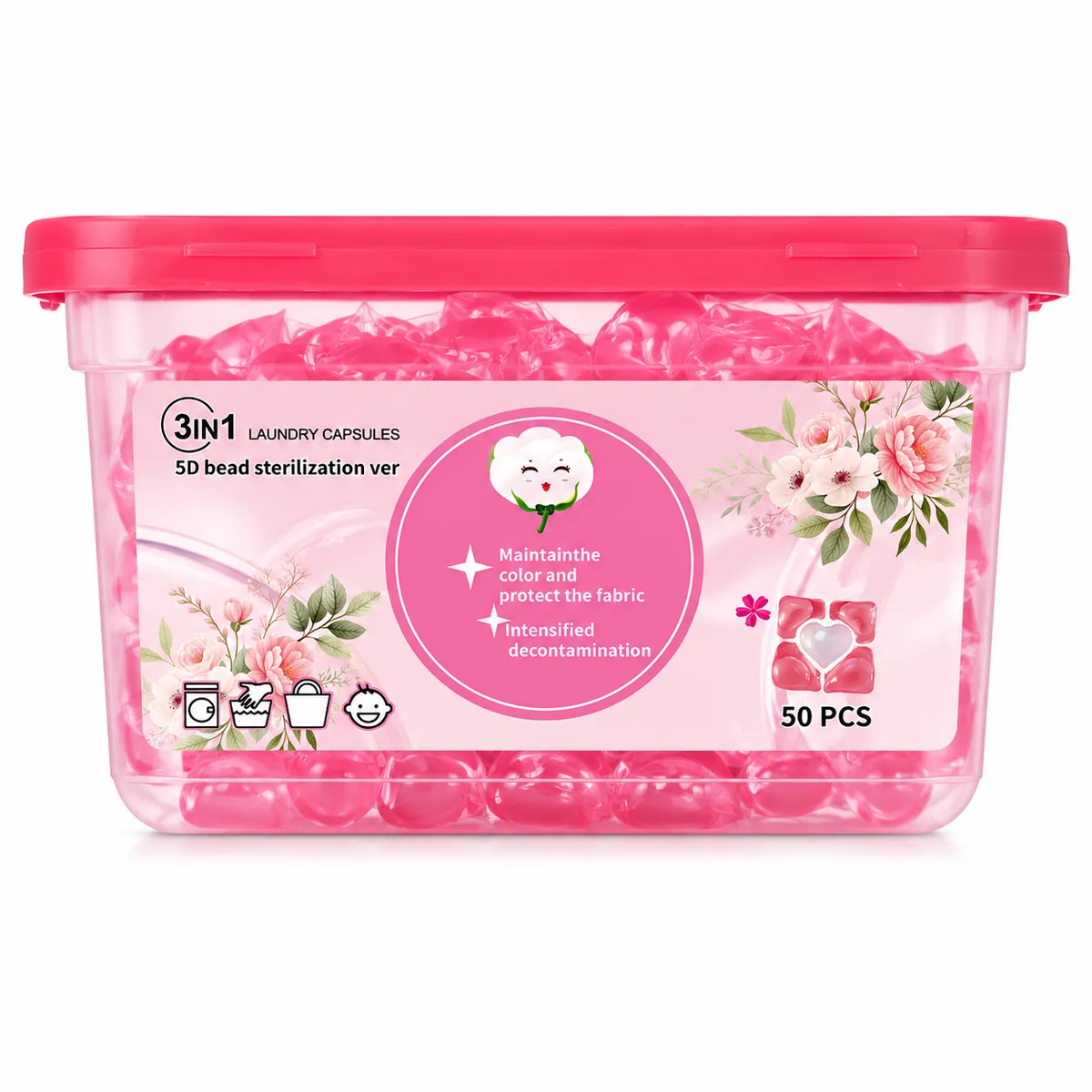 3-in-1 Laundry Detergent Capsules - 50 Pack