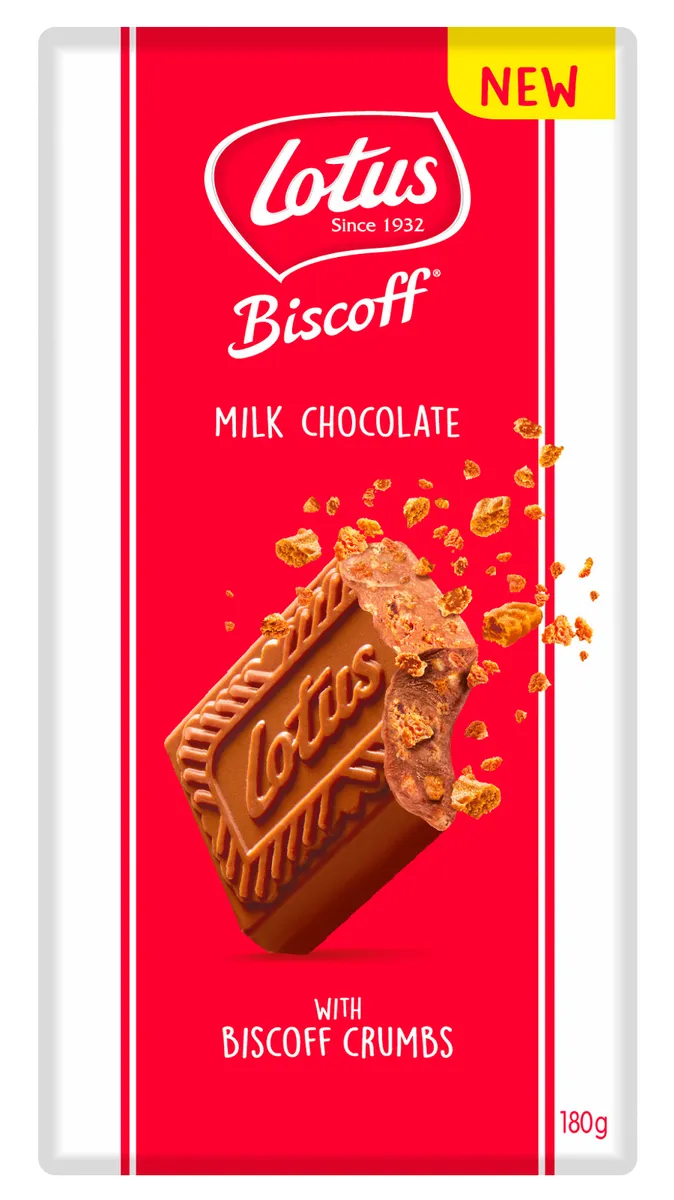 Lotus Biscoff Milk Chocolate bar with Biscoff Crumbs 180g