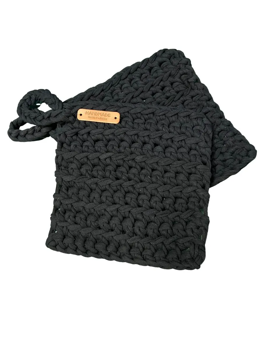 Pot holders / Oven mitts / Braai lappie - Black