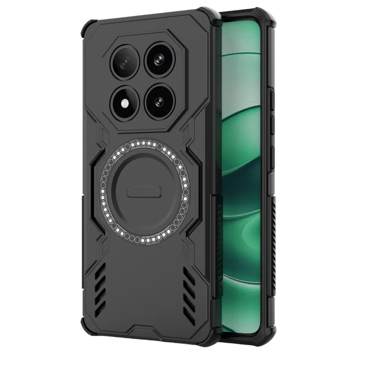 Wireless Magnetic Phone Case Compatible With Redmi Note14 pro/Poco X7 5G - Black