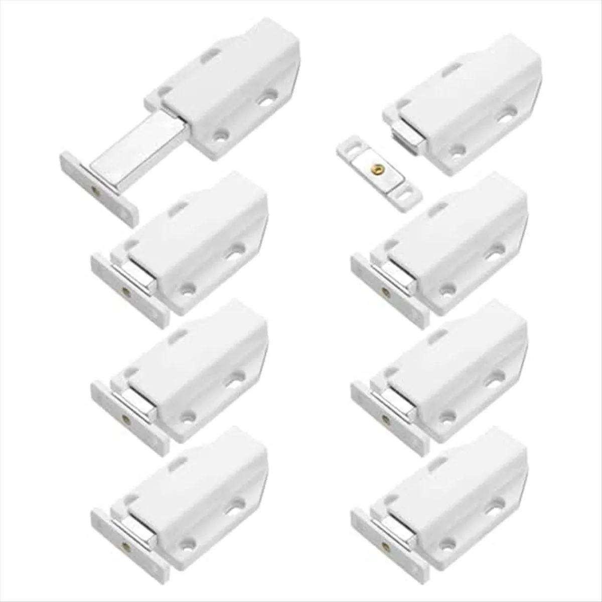 8 Pack Magnetic Push Latch Heavy Duty Push To Open Cabinet White