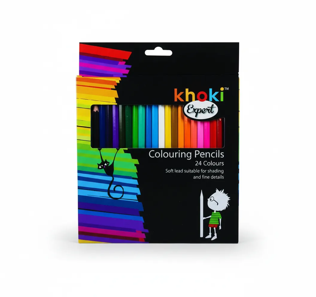 Khoki 24 Piece Colouring Pencils Set for Artists and Crafters - 2 Pack