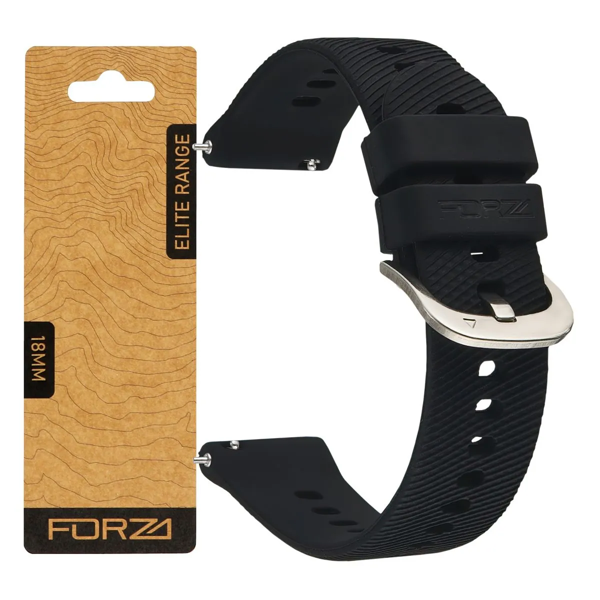 FORZA 18mm Quick Release Axis Series Strap Compatible with Garmin & More - Black