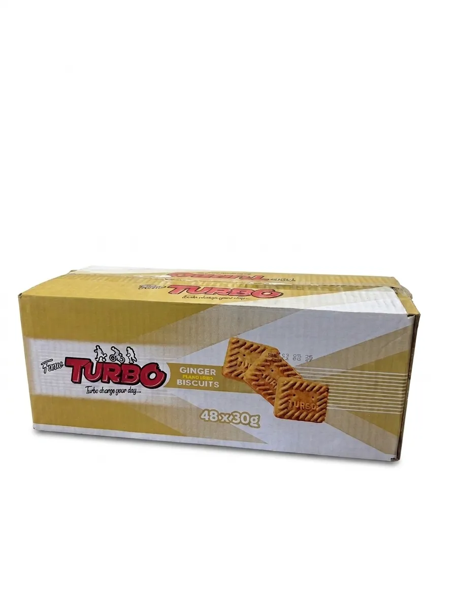 Fame Turbo Ginger Flavoured Biscuits (48 x 30g Box)