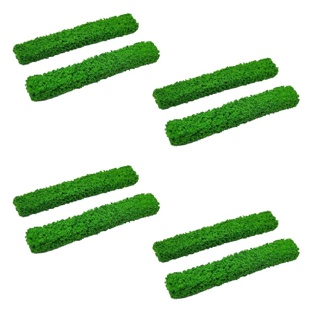 Garden Decor Artificial Realistic Miniature Bushes & Grass Set of 8 - 10cm - Green
