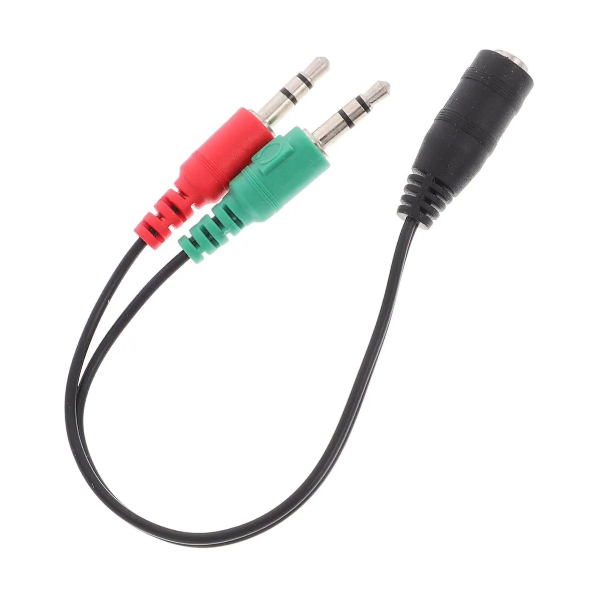 Portable Dual Headphone Adapter Splitter Cable Male to Dual Female Mic