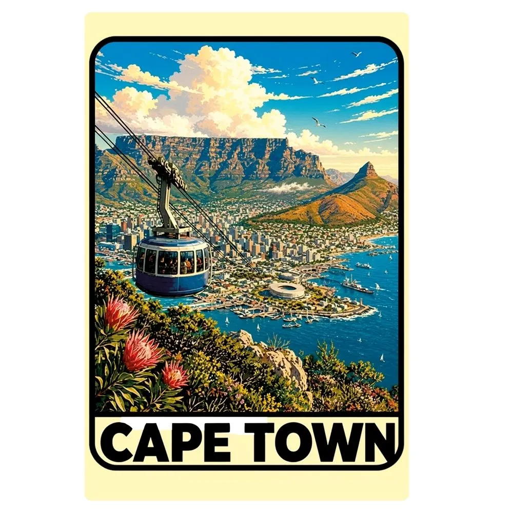 A4 Metal/Tin Poster - Cape Town Table Mountain | Wall Art | Made in SA