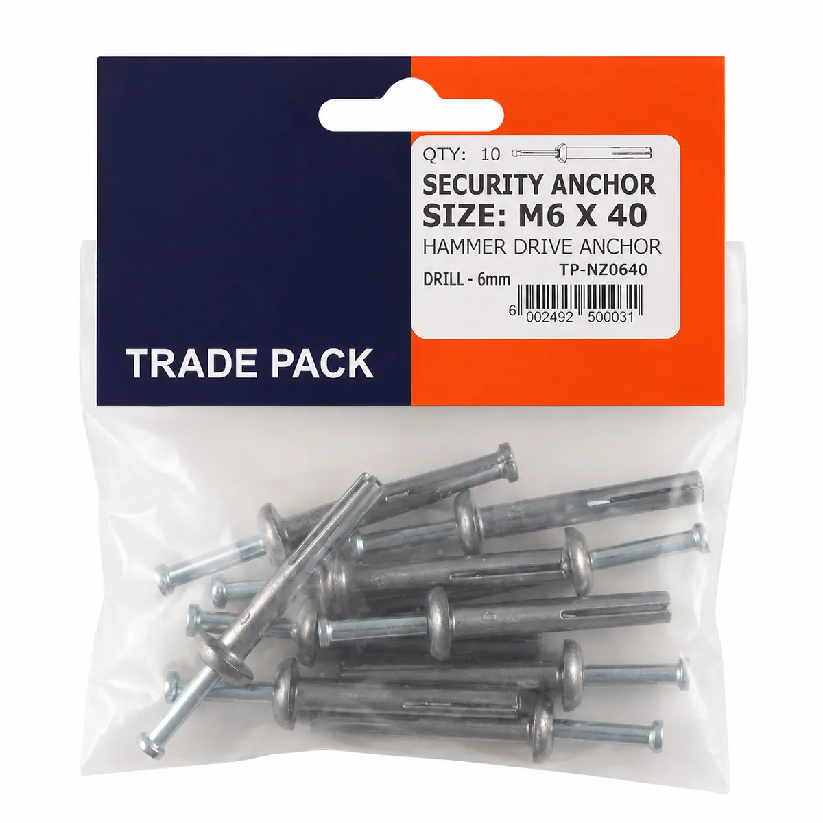 Hammer Drive Anchor 80/6 x 40mm - 10 Pack TPNZ0640