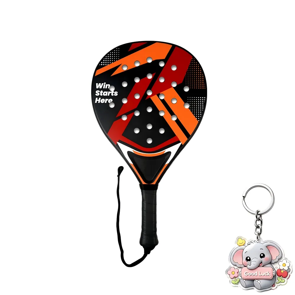 Red & Black Lightweight Padel Racket with Wrist Strap