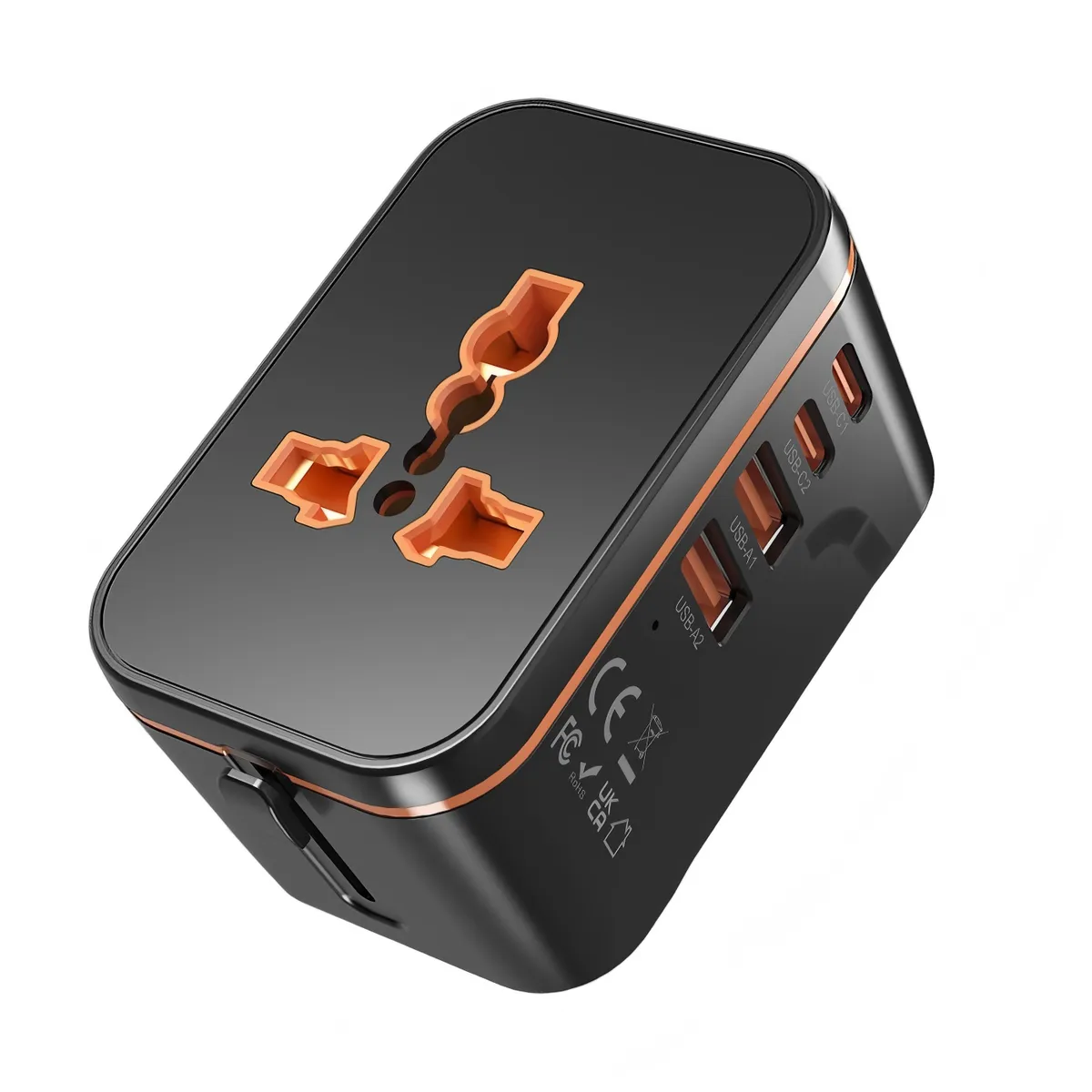 5In1 Travel Charger World Universal Travel Adapter Fast Charging Ports