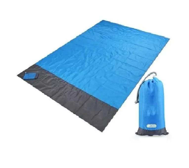 2M*2.1M Waterproof Beach Blanket Outdoor Portable Picnic Mat Camping- - Blue