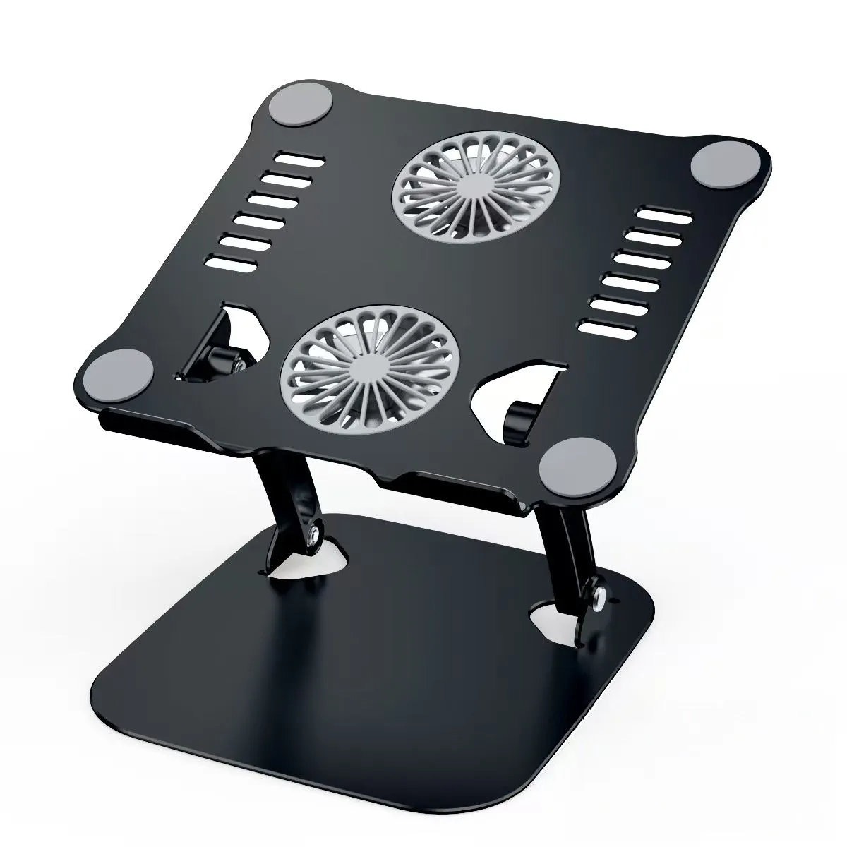 Collapsible Laptop Stand with 2 Fans - Ergonomic Laptop Riser with 2 Fans