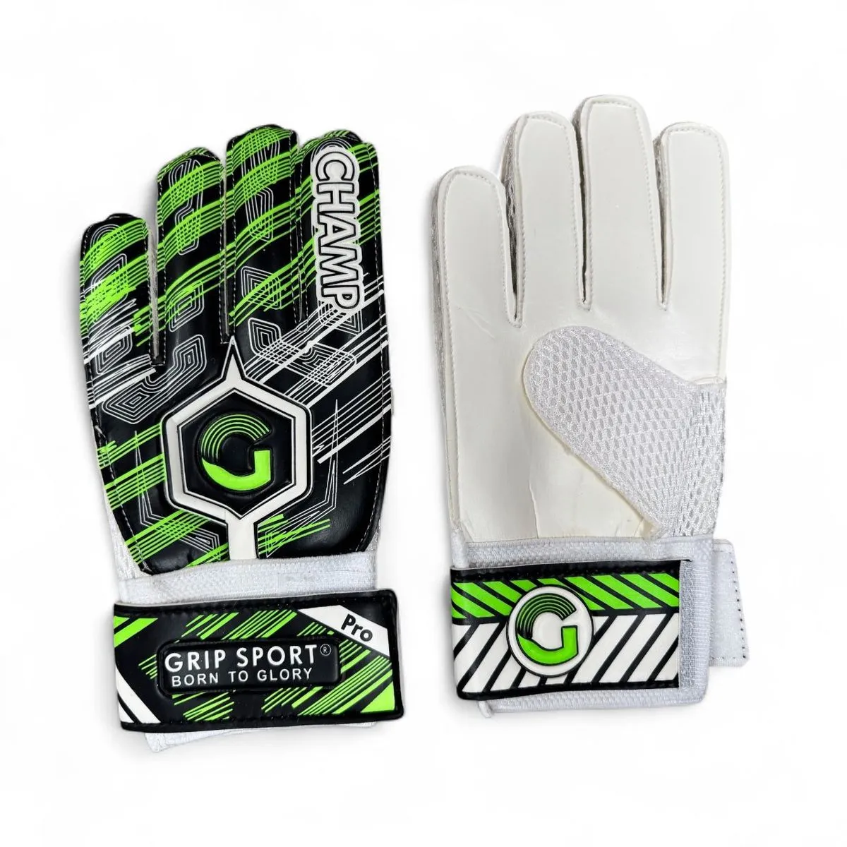 Goal Keeper Gloves - Pro Champ Model - Black, Green