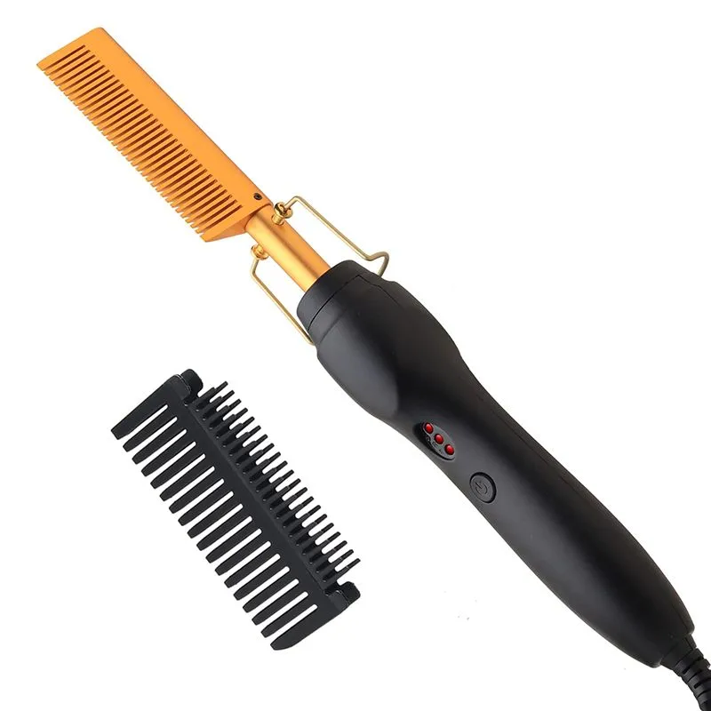 Hair Straightener Comb, Hot Pressing Brush Ceramic Heating, Adjustable