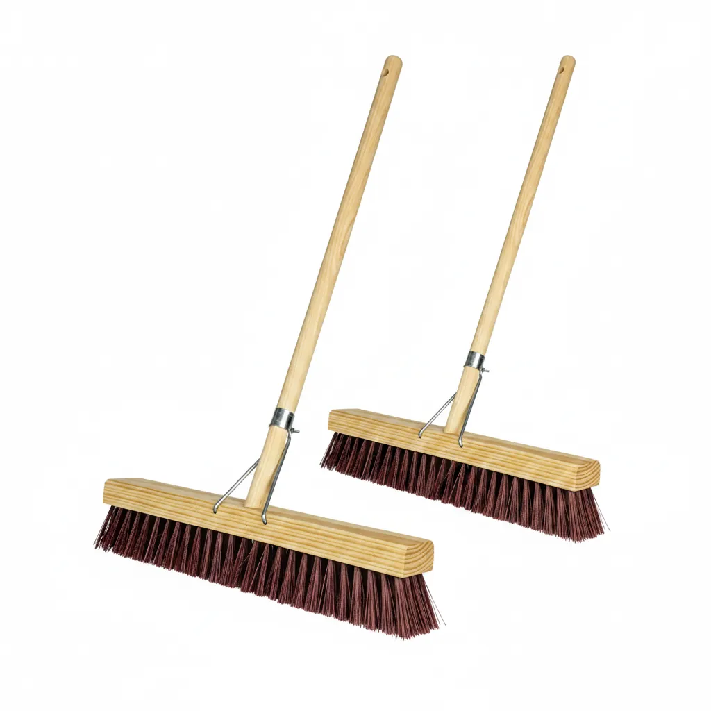 12 Inch Hard Bristle Broom - 2 Pack