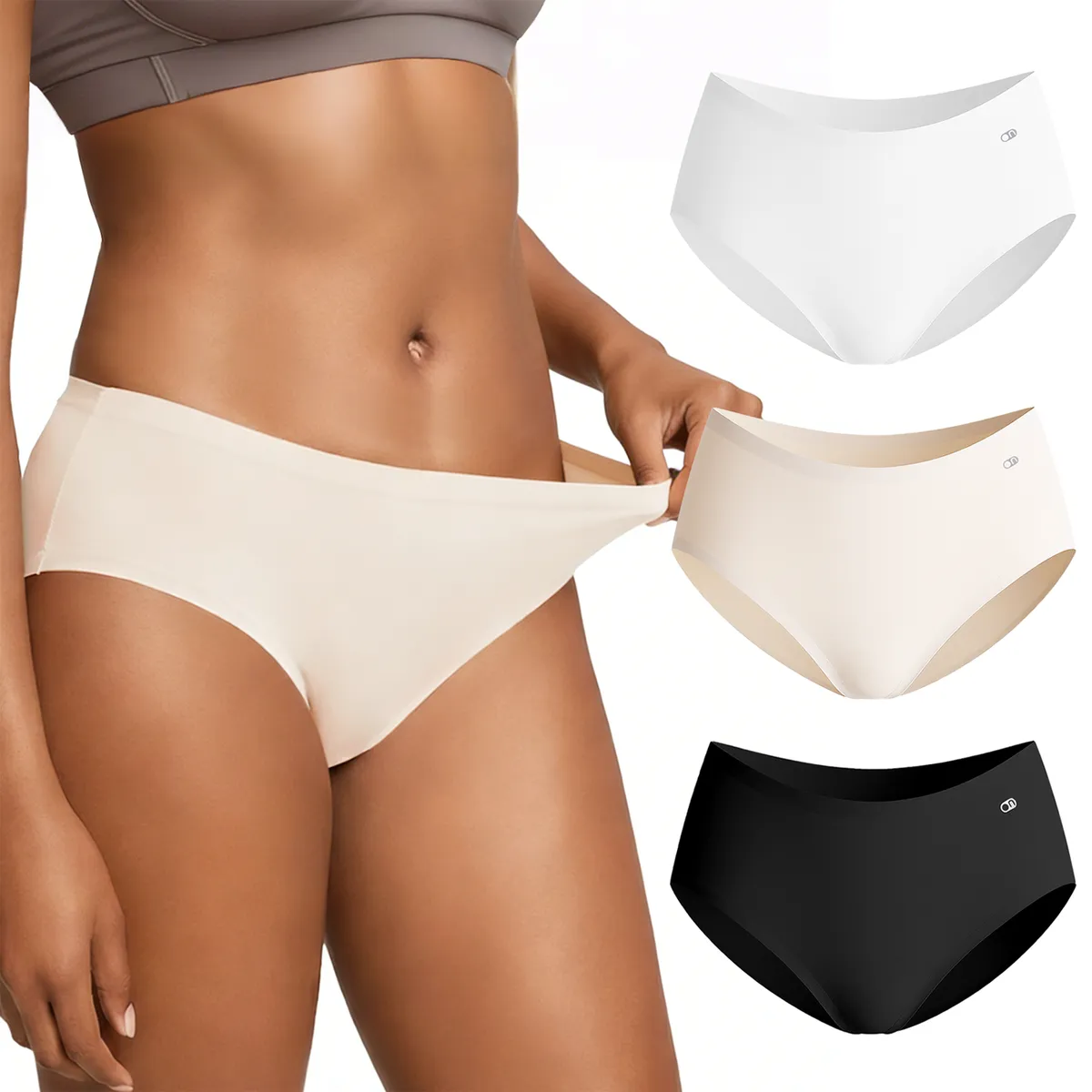 Lekkon Women Midi Panties Classic Microfiber Silky Underwear 3/6 Pack Brief - L (3pack)