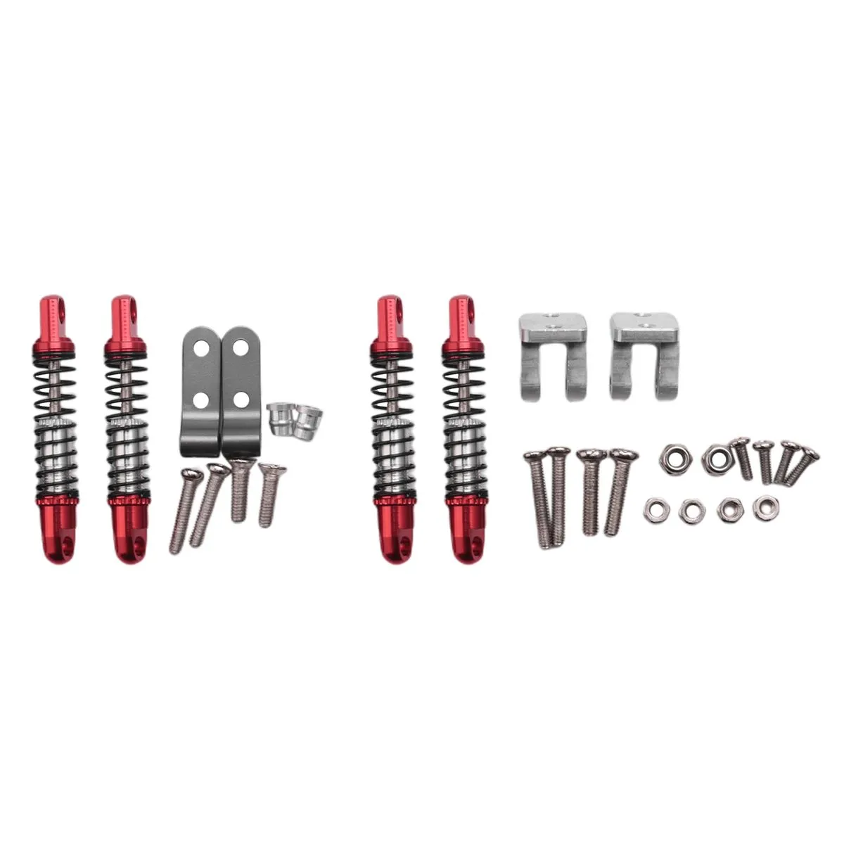 Car Upgrades Parts Metal Front & Rear Shock Absorbers Damper,Red