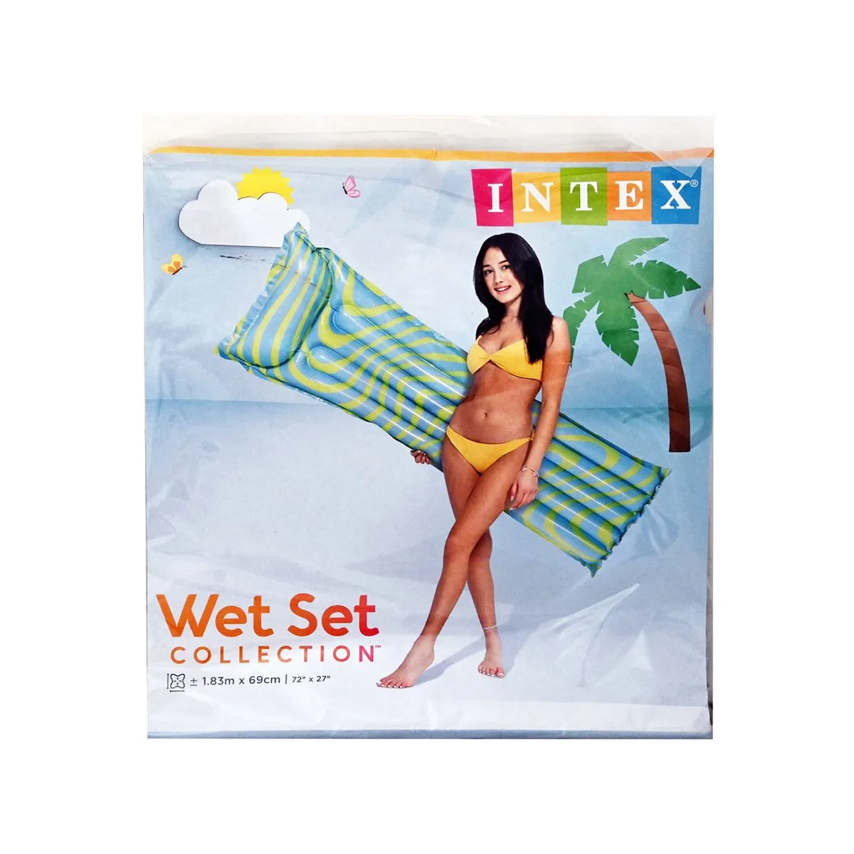 Intex Wet Set Lounger Mat 183x69cm - Inflatable Pool Float - Blue