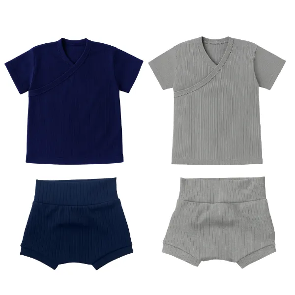 Baby/Toddler-Easy Over Summer Shirt and Harem Nappy Cover-Navy/Grey