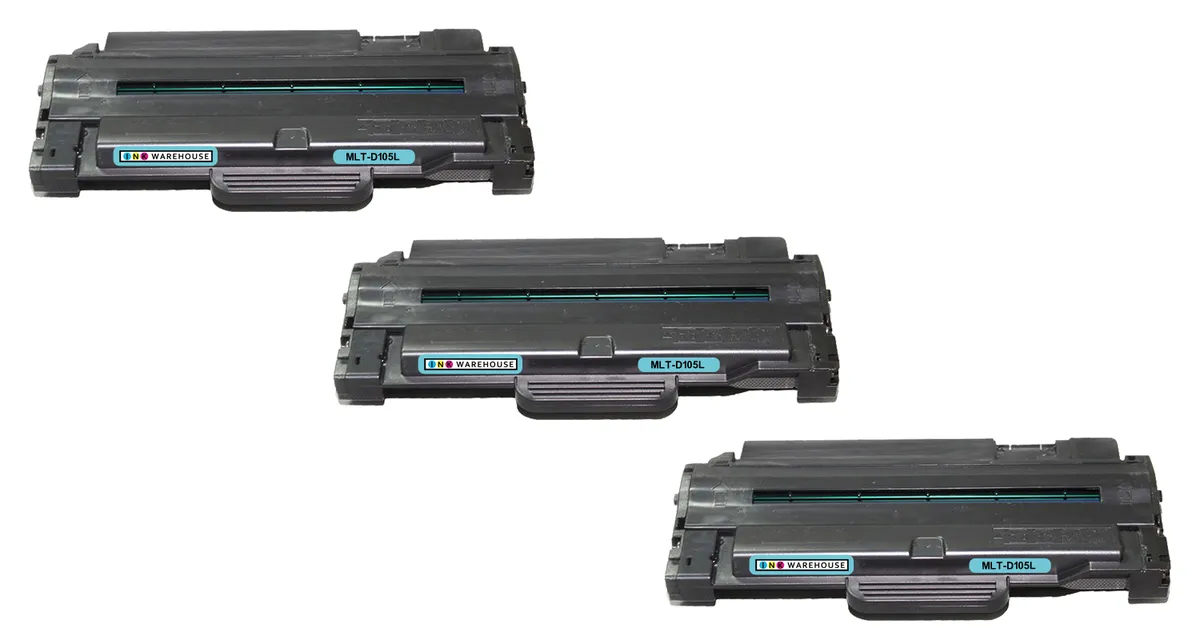 INKWAREHOUSE Compatible with Samsung 105L/D105L/D1052L/MLT-D105L (COMBOx3)