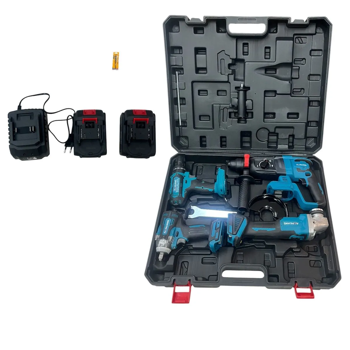 Cordless Power Tool Combo Kit - 4-Piece Professional Set with 2 Batteries