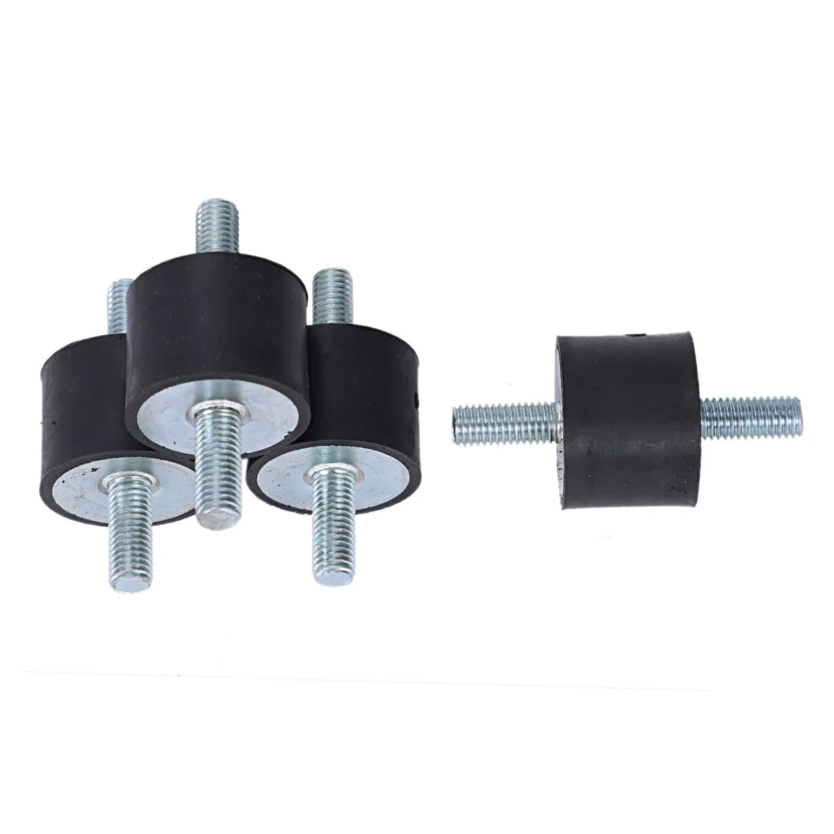 4 Pieces M10 Rubber Shock Absorber Double External Compatible with Force