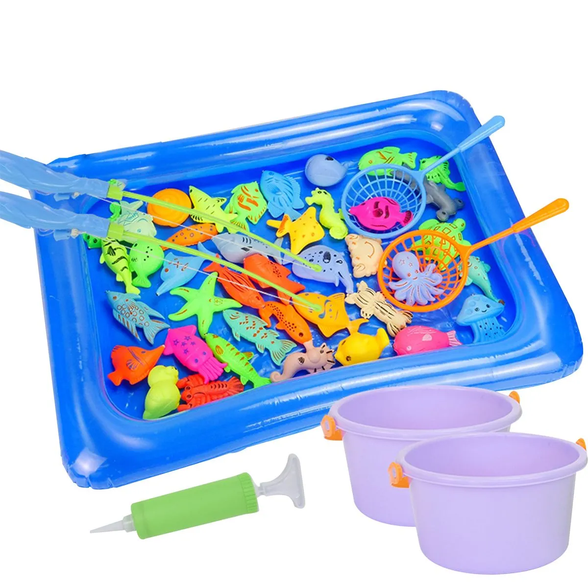50 Piece Magnetic Fishing Bath Toys Game Set for Kids