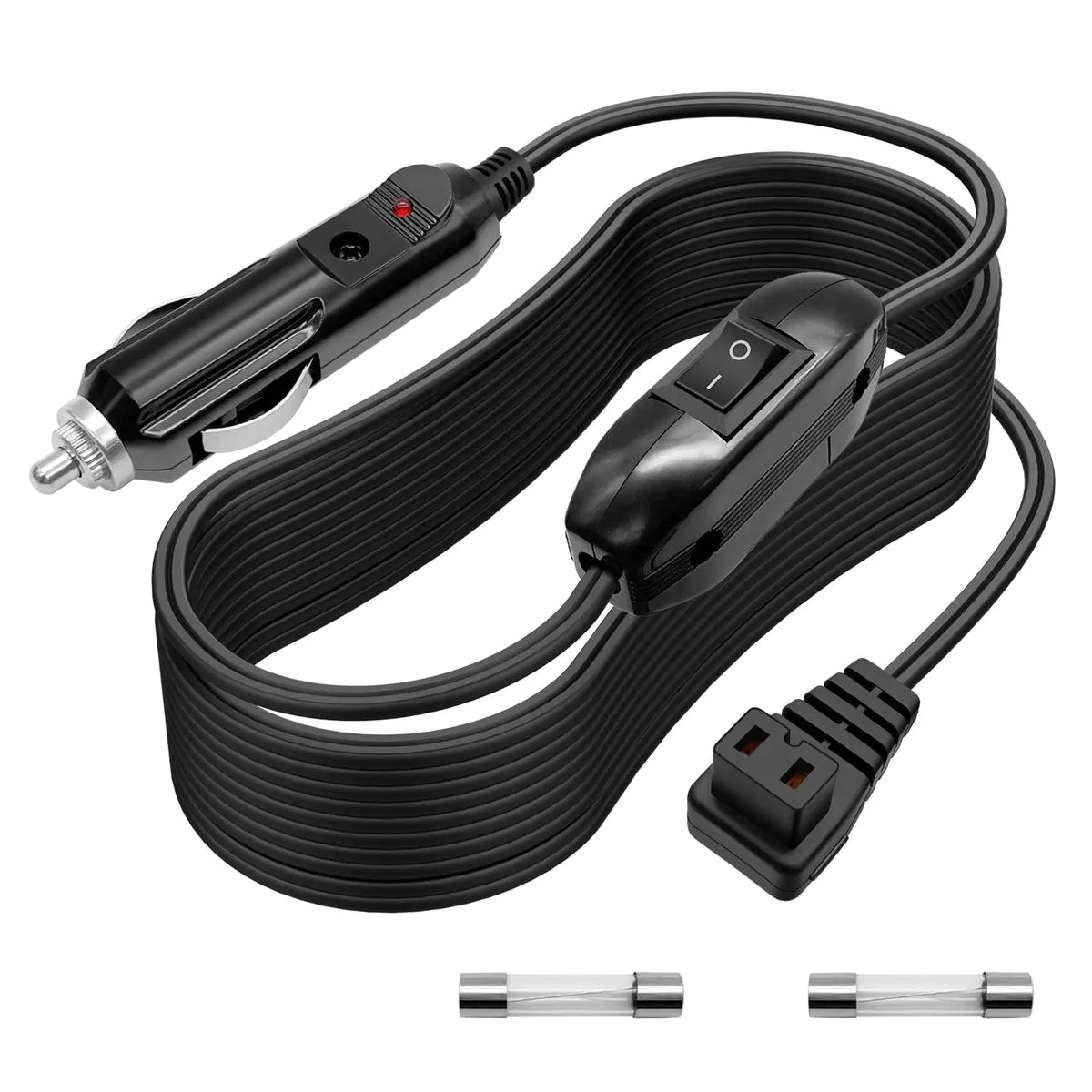 12V/24V Car Fridge Power Cable 5m - With Switch, Cigarette Lighter Plug