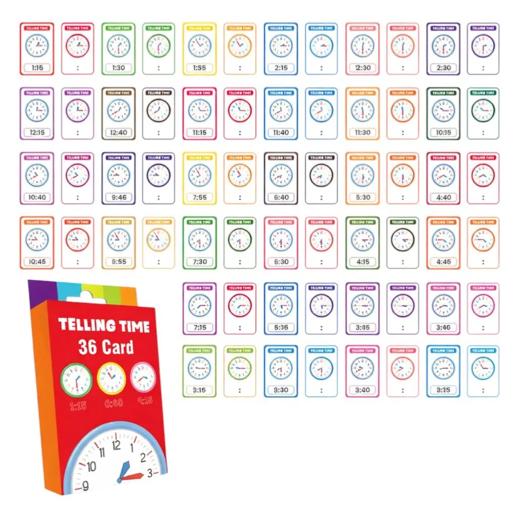 Learning Time Flash Card Collection - Multicolour - 36 Piece