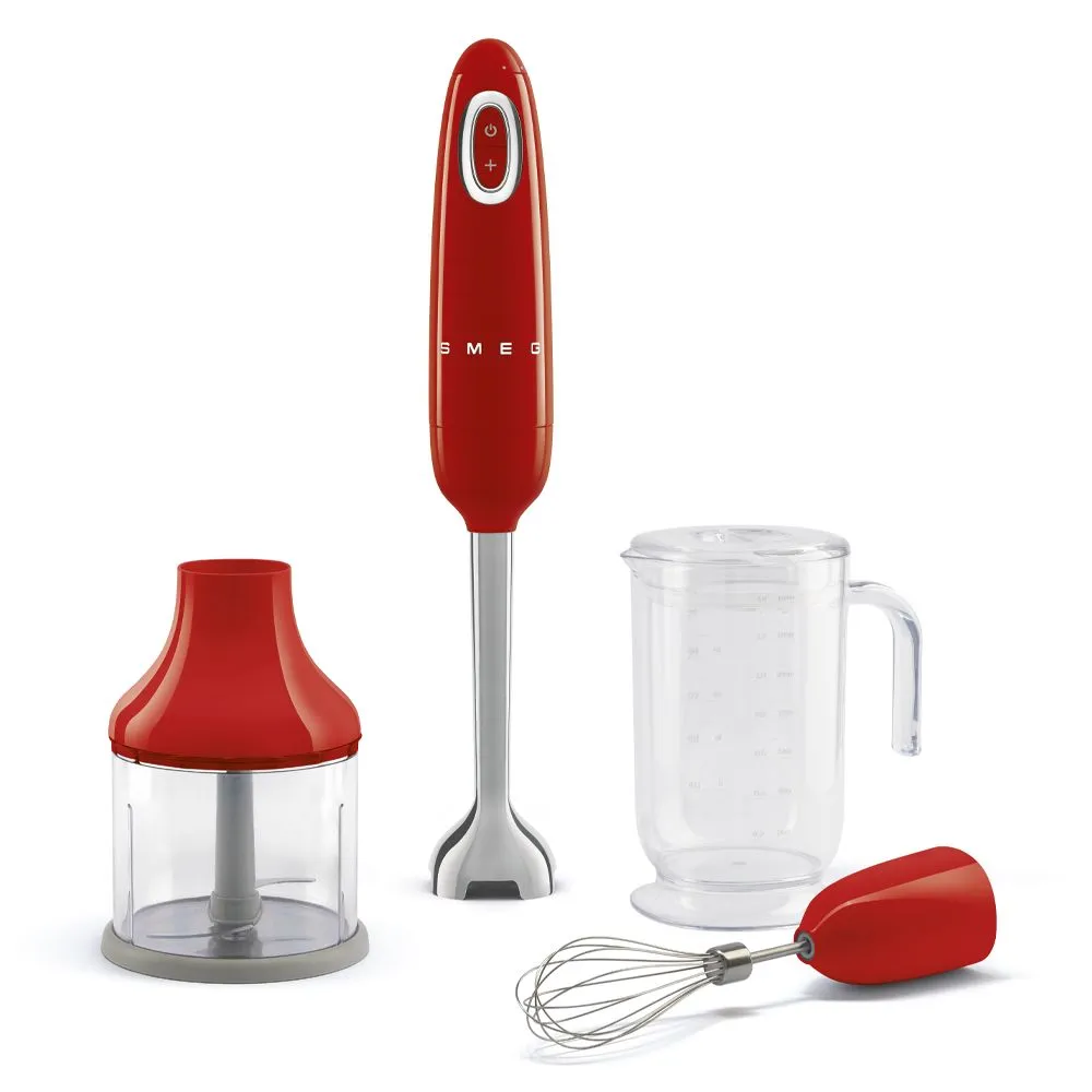 Smeg Retro Hand Blender 700w 4 Speed Dial Control Turbo function - Fiery Red