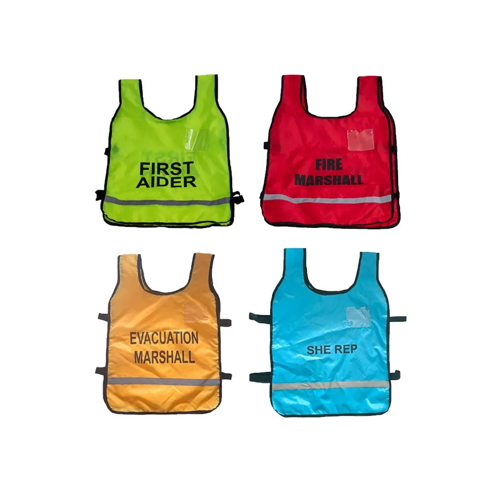 Firstaider, Fire Marshall, She Rep, and Evacuation Marshall Vest Combo