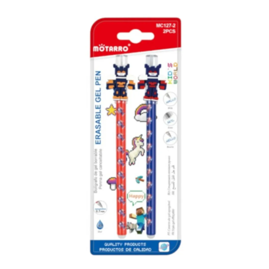 Motarro Erasable Pen Blue 0.7mm 2PCS