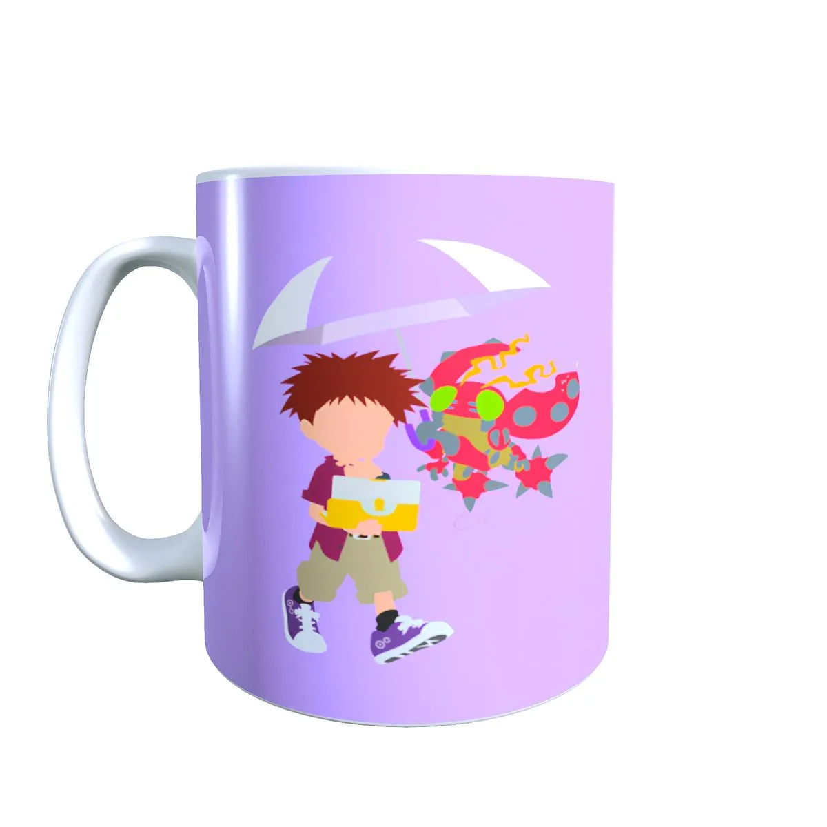 Izzy & Tentomon Raining - Digimon Themed Coffee Mug